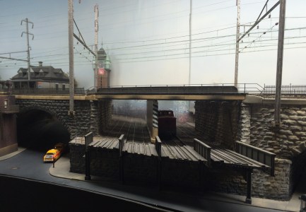 A local modelers layout. EVERYTHING is scratch-built, including the overhead wire system, called catenary.