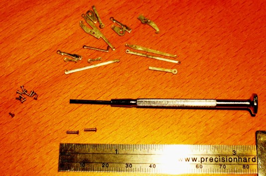 TINY SCREWS, TINY RIVETS, UNASSEMBLED VALVE GEAR